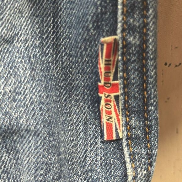 Hudson Denim Jacket Cotton Oversized Medium Wash Classic Y2K Streetwear - Picture 10 of 16